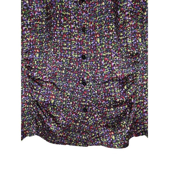 🌸 Talbots Petites Silk Blouse 8P Multicolor Abstract Print Button Down Top - Picture 10 of 15